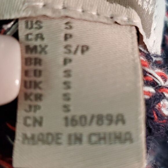 Forever 21 contemporary cowl neck sweater. Small P.. red, white, and blue. - Picture 8 of 8